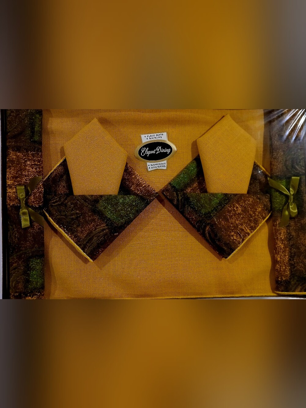 Vintage Dining Mustard Yellow Placemat & Napkin Set
